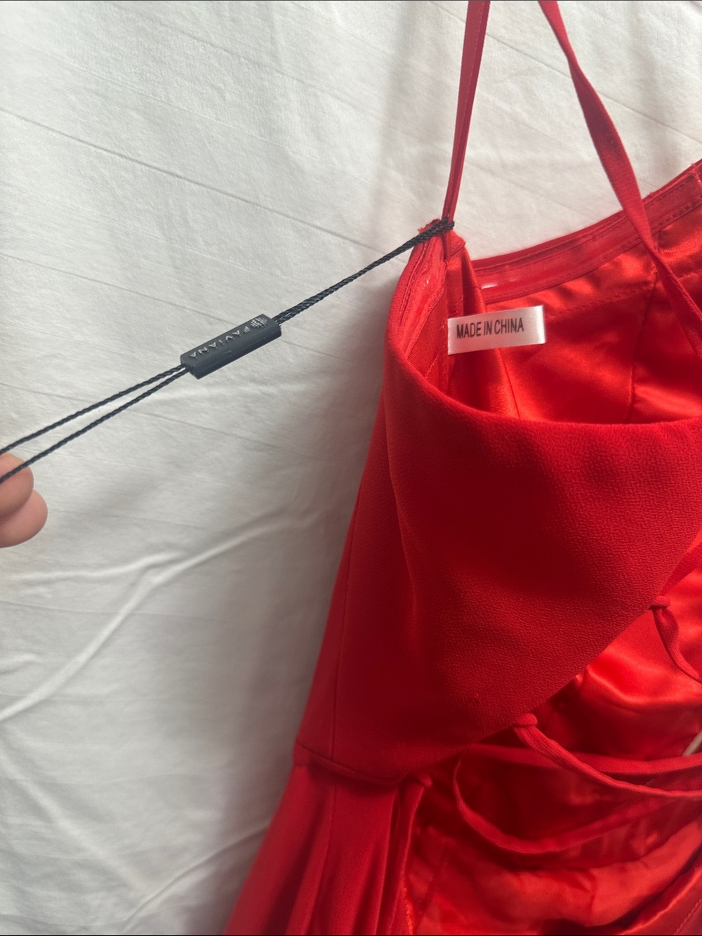 Faviana Red Spaghetti-Strap Maxi Dress - Picture 9 of 10